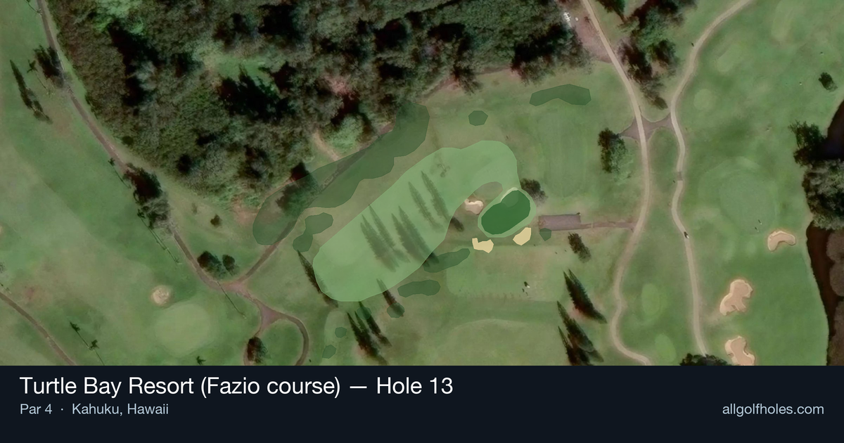 Hole 13 aerial at Turtle Bay Resort (Fazio course)
