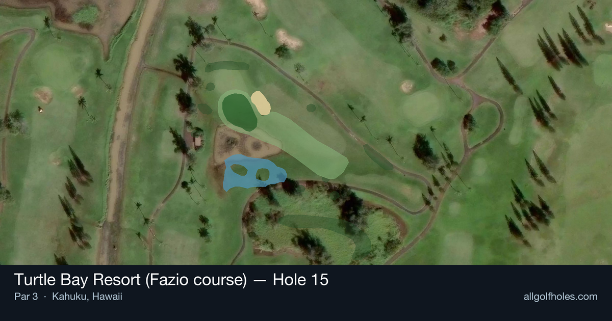 Hole 15 aerial at Turtle Bay Resort (Fazio course)