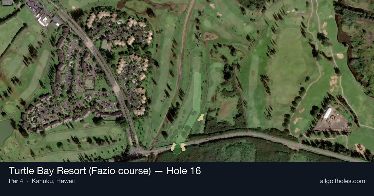 Hole 16 aerial at Turtle Bay Resort (Fazio course)
