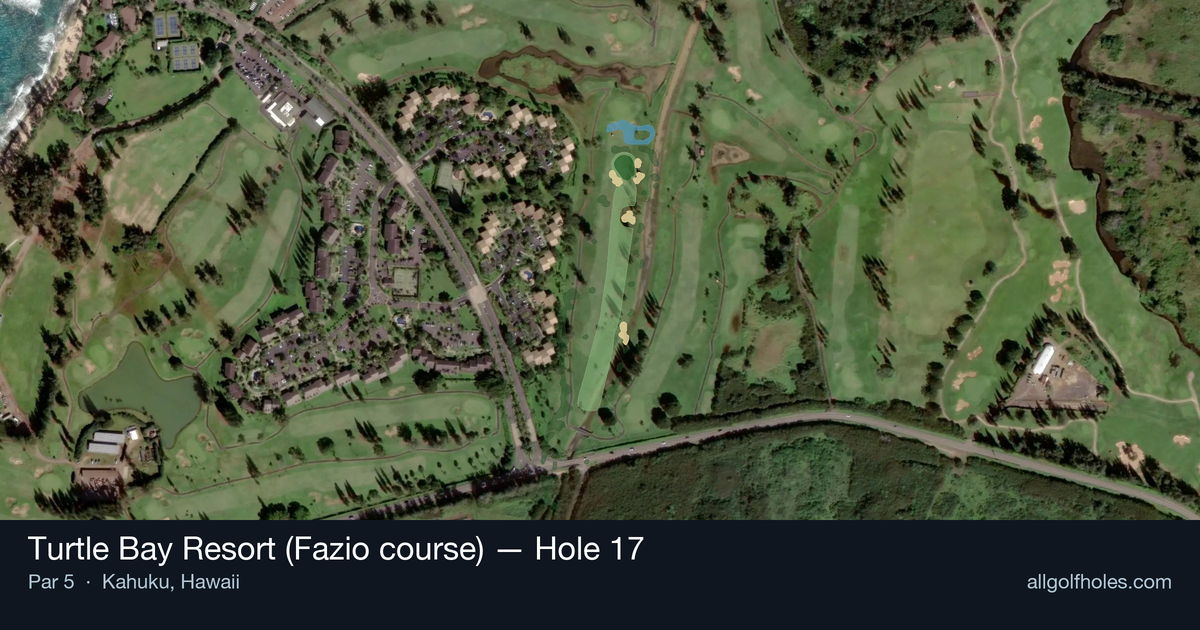 Hole 17 aerial at Turtle Bay Resort (Fazio course)