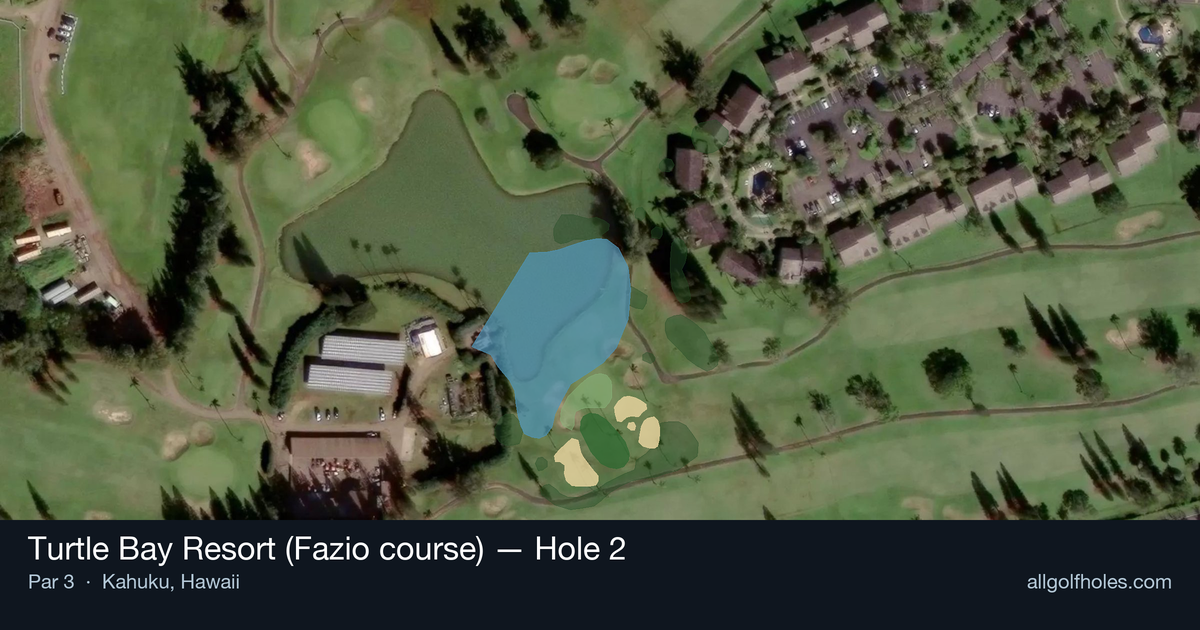 Hole 2 aerial at Turtle Bay Resort (Fazio course)