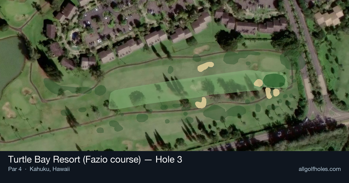 Hole 3 aerial at Turtle Bay Resort (Fazio course)