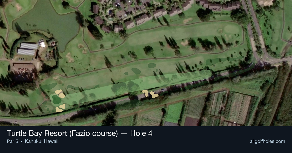 Hole 4 aerial at Turtle Bay Resort (Fazio course)