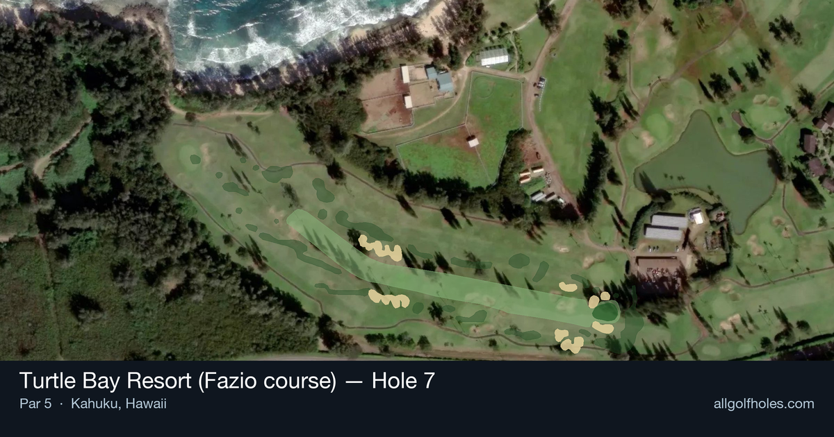 Hole 7 aerial at Turtle Bay Resort (Fazio course)