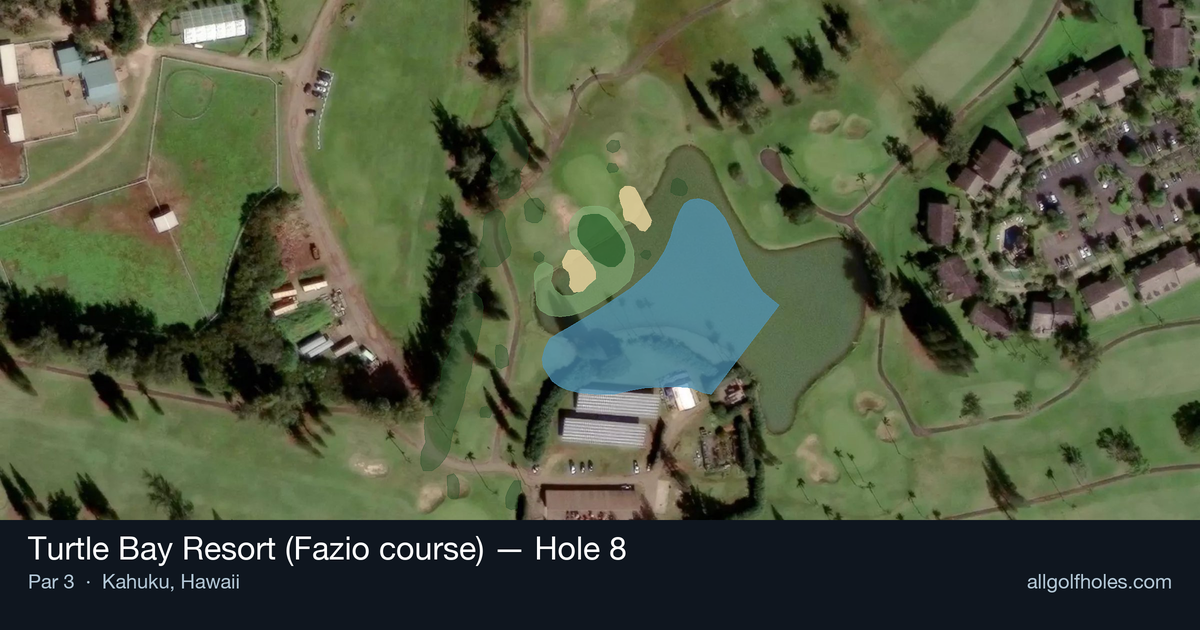 Hole 8 aerial at Turtle Bay Resort (Fazio course)