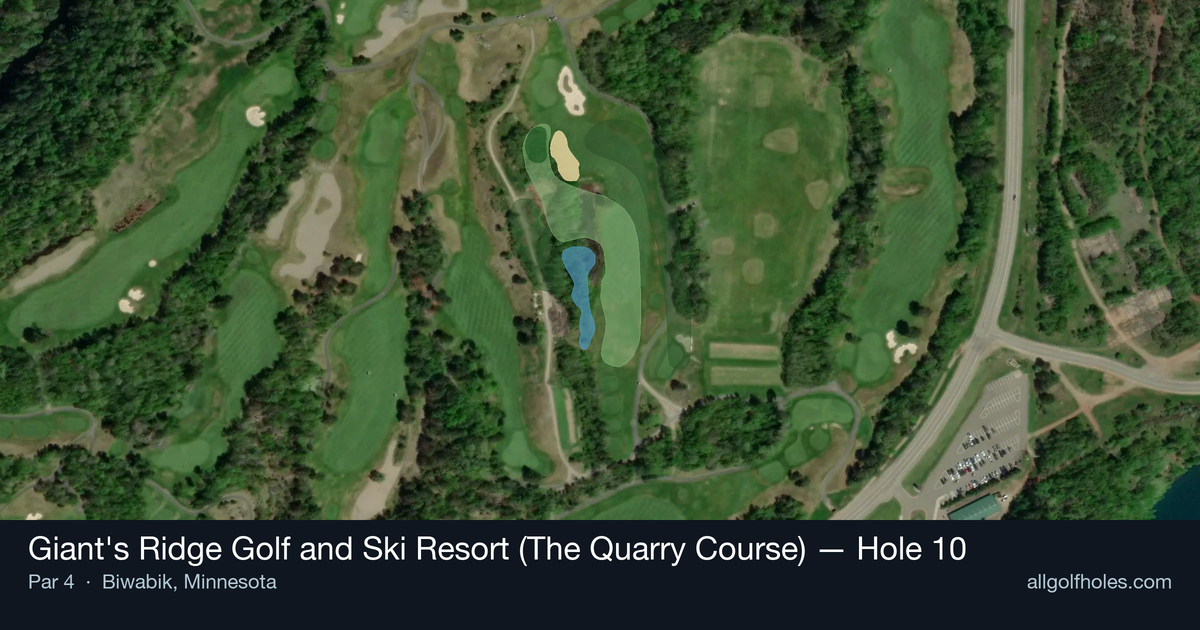 Hole 10 aerial at Giant's Ridge Golf and Ski Resort (The Quarry Course)