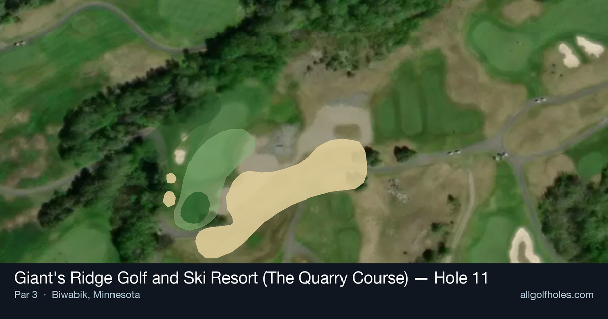 Hole 11 aerial at Giant's Ridge Golf and Ski Resort (The Quarry Course)