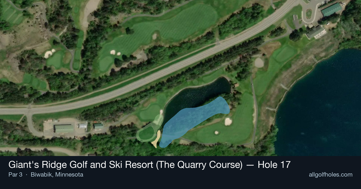 Hole 17 aerial at Giant's Ridge Golf and Ski Resort (The Quarry Course)