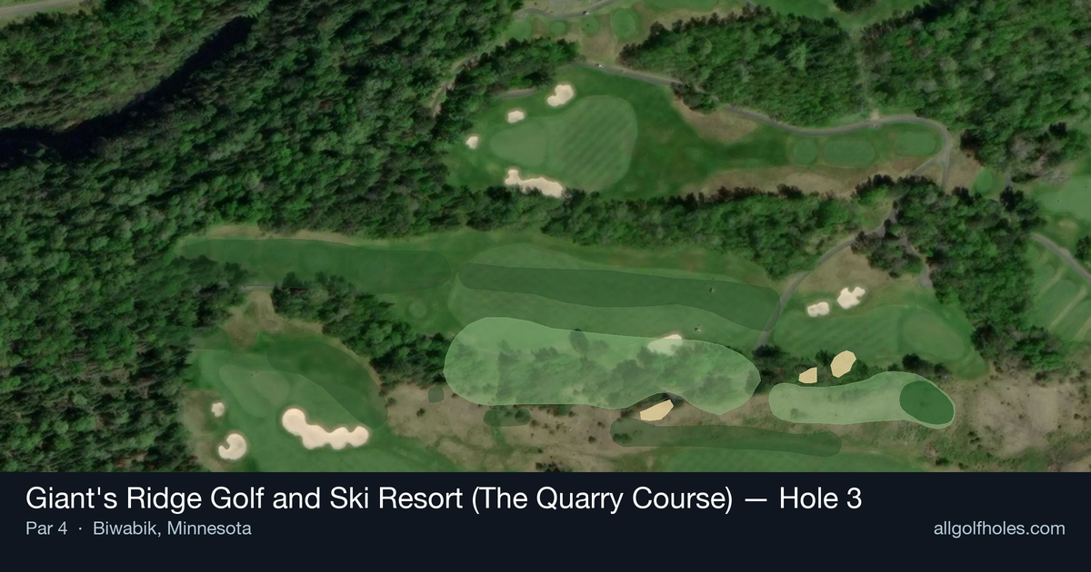 Hole 3 aerial at Giant's Ridge Golf and Ski Resort (The Quarry Course)