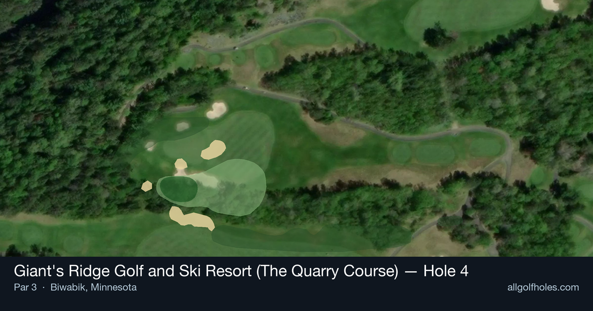 Hole 4 aerial at Giant's Ridge Golf and Ski Resort (The Quarry Course)