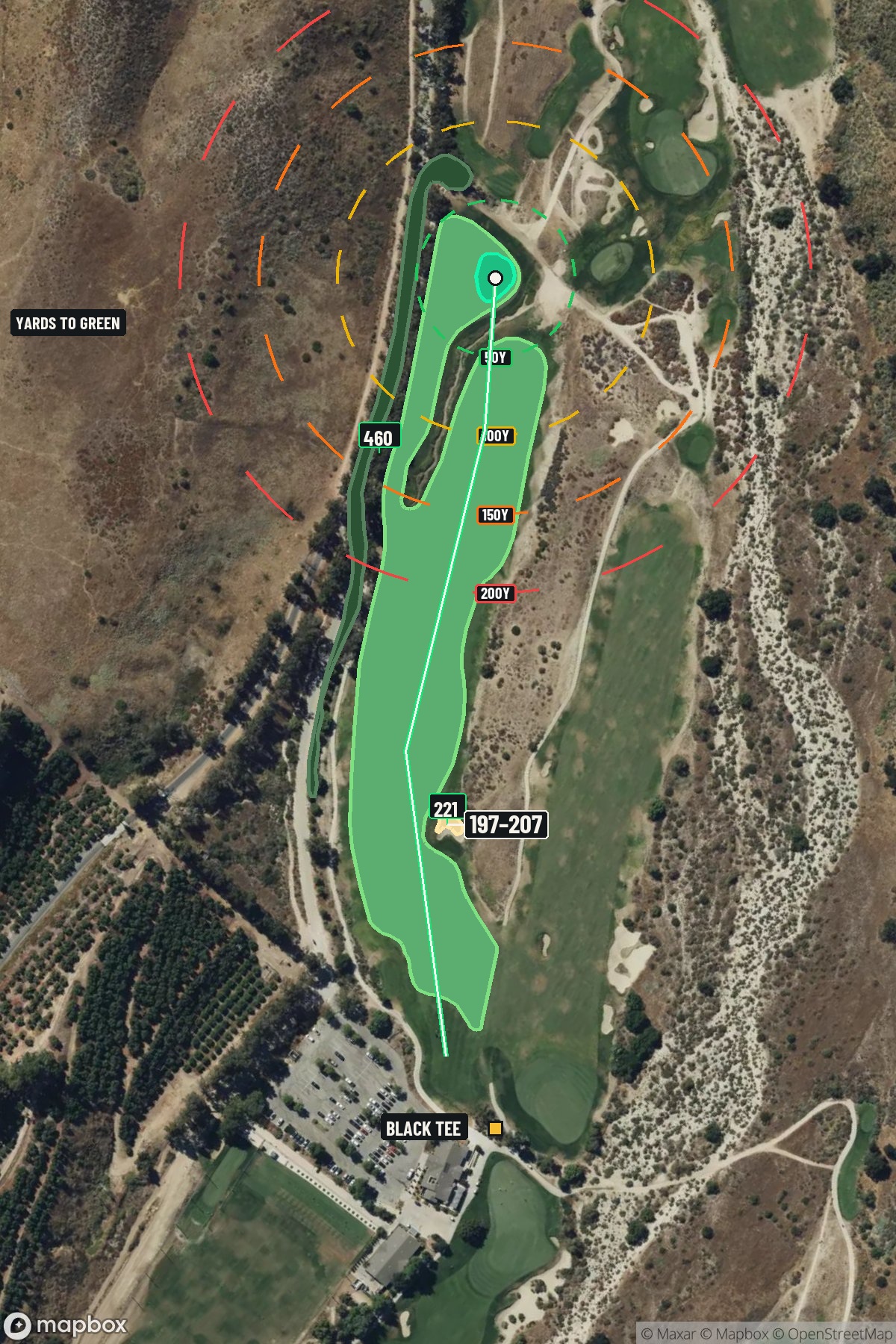 Hole 1 aerial at Rustic Canyon Golf Course