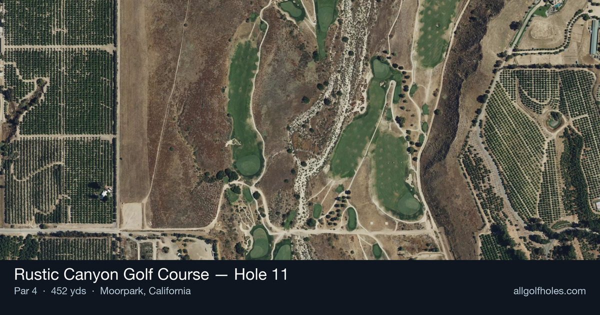 Hole 11 aerial at Rustic Canyon Golf Course