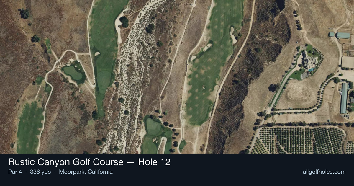 Hole 12 aerial at Rustic Canyon Golf Course