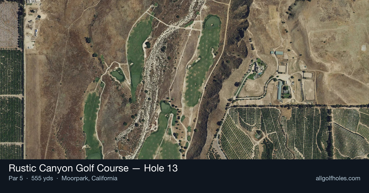 Hole 13 aerial at Rustic Canyon Golf Course