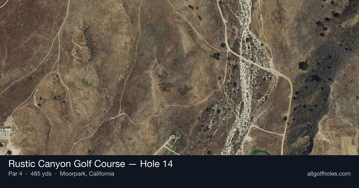 Hole 14 aerial at Rustic Canyon Golf Course