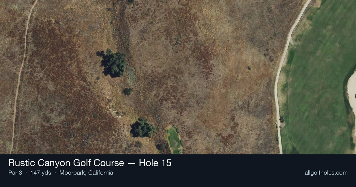 Hole 15 aerial at Rustic Canyon Golf Course