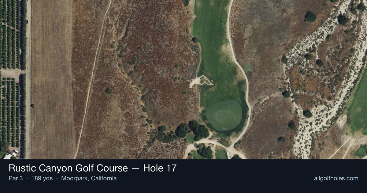Hole 17 aerial at Rustic Canyon Golf Course
