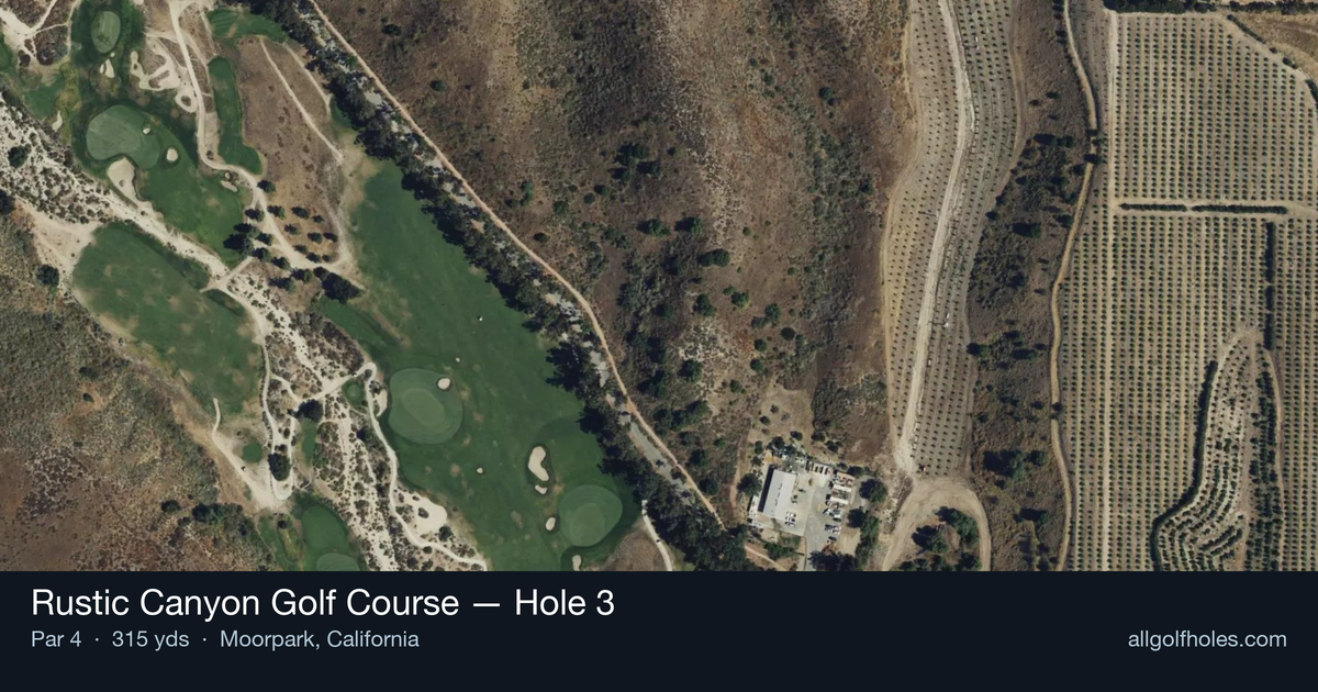 Hole 3 aerial at Rustic Canyon Golf Course