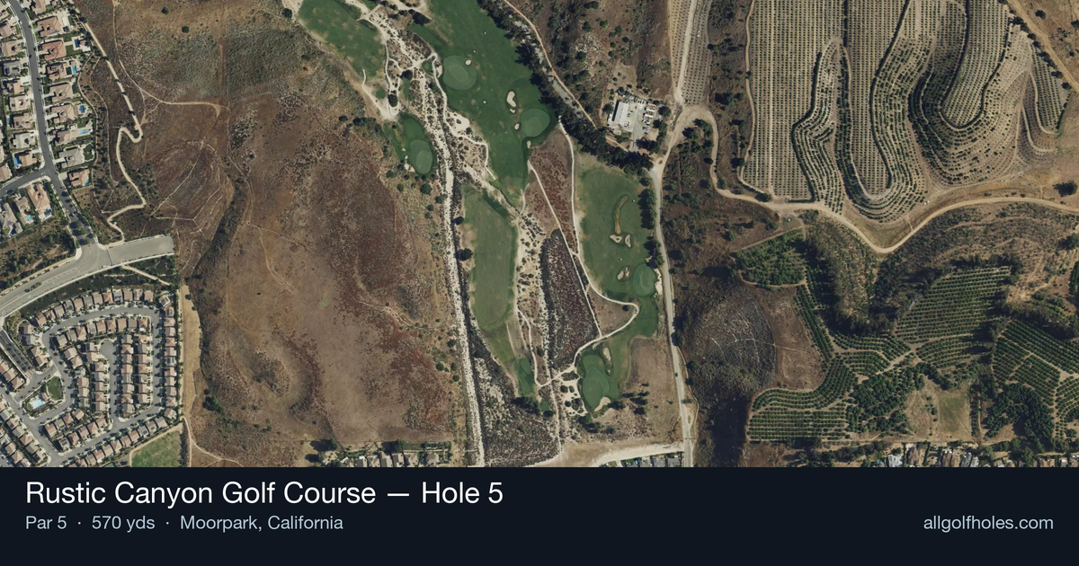 Hole 5 aerial at Rustic Canyon Golf Course