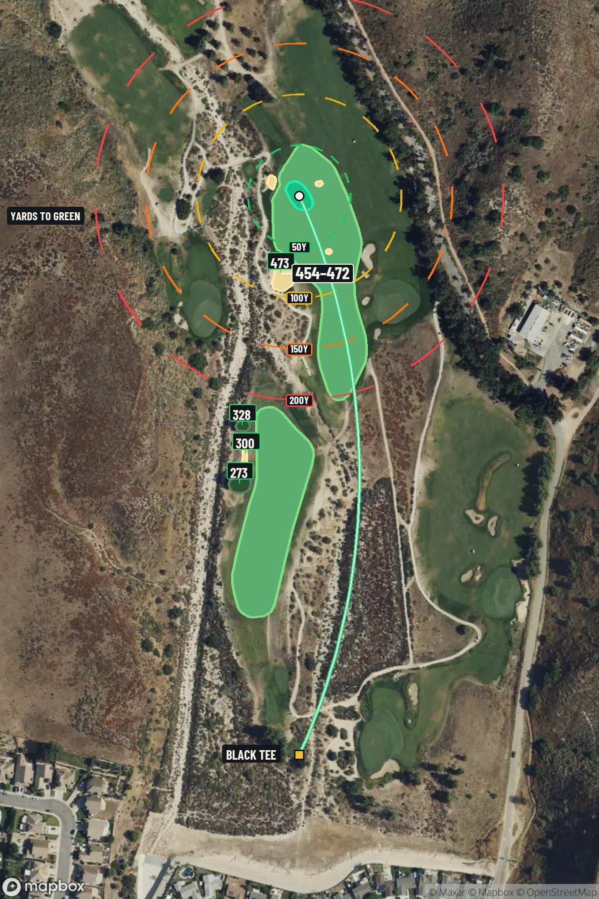 Hole 5 aerial at Rustic Canyon Golf Course