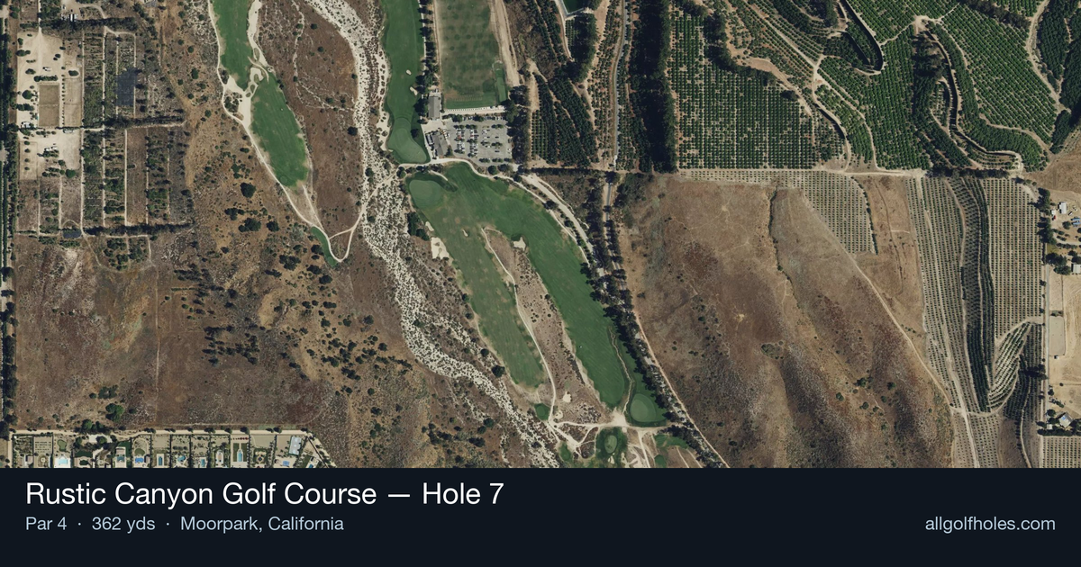 Hole 7 aerial at Rustic Canyon Golf Course