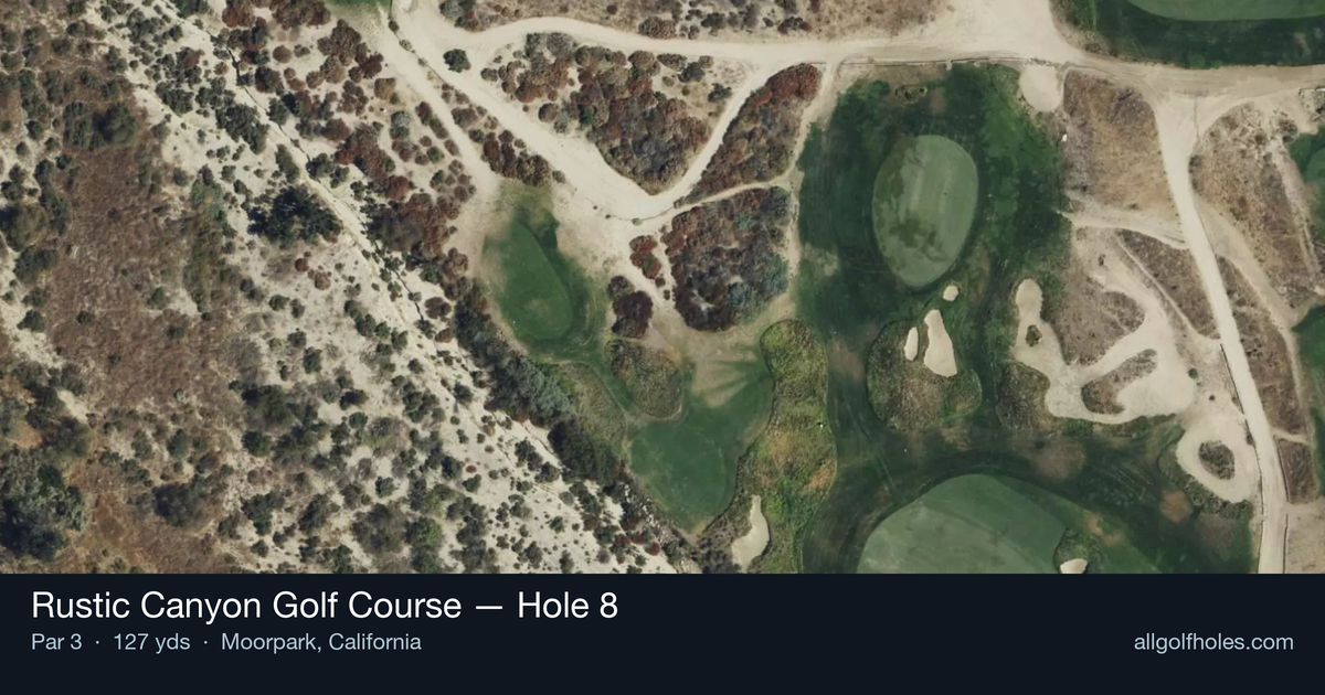 Hole 8 aerial at Rustic Canyon Golf Course