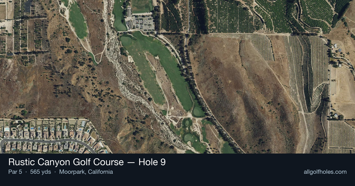 Hole 9 aerial at Rustic Canyon Golf Course