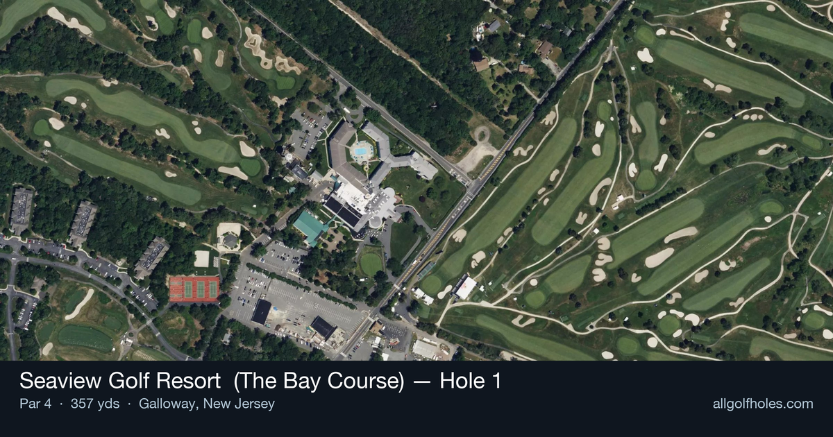 Hole 1 aerial at Seaview Golf Resort  (The Bay Course)