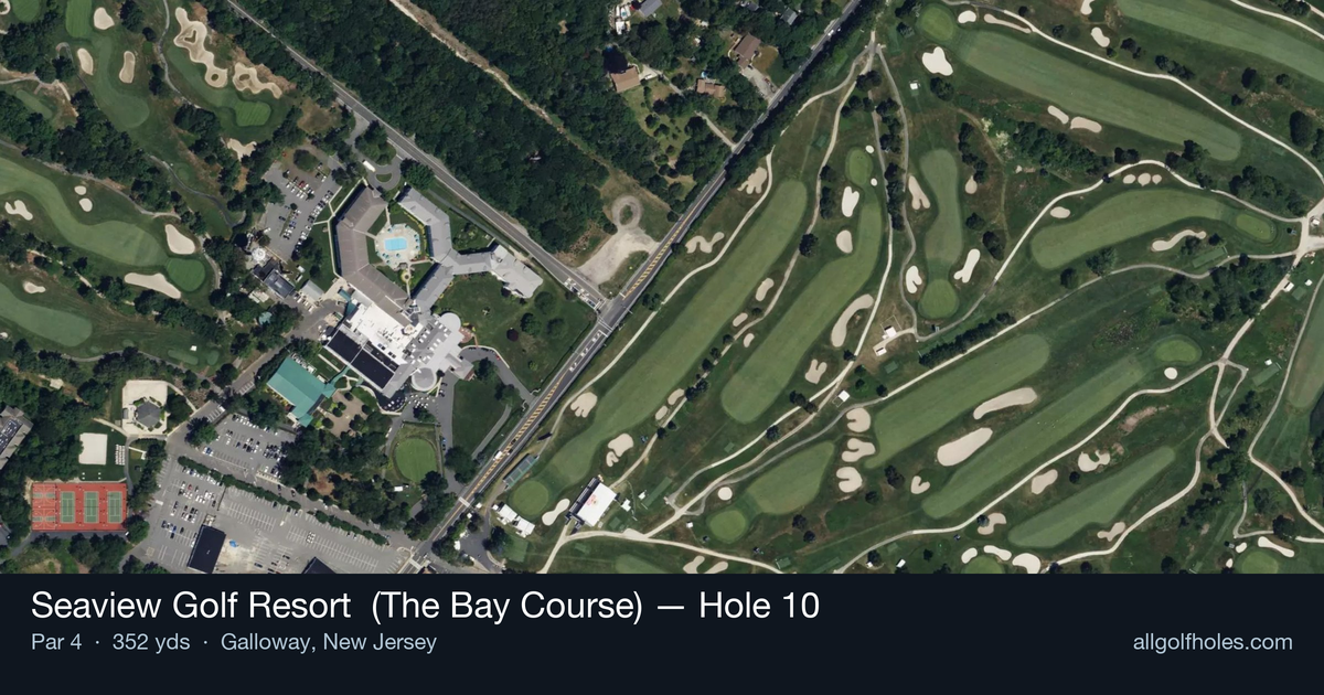 Hole 10 aerial at Seaview Golf Resort  (The Bay Course)