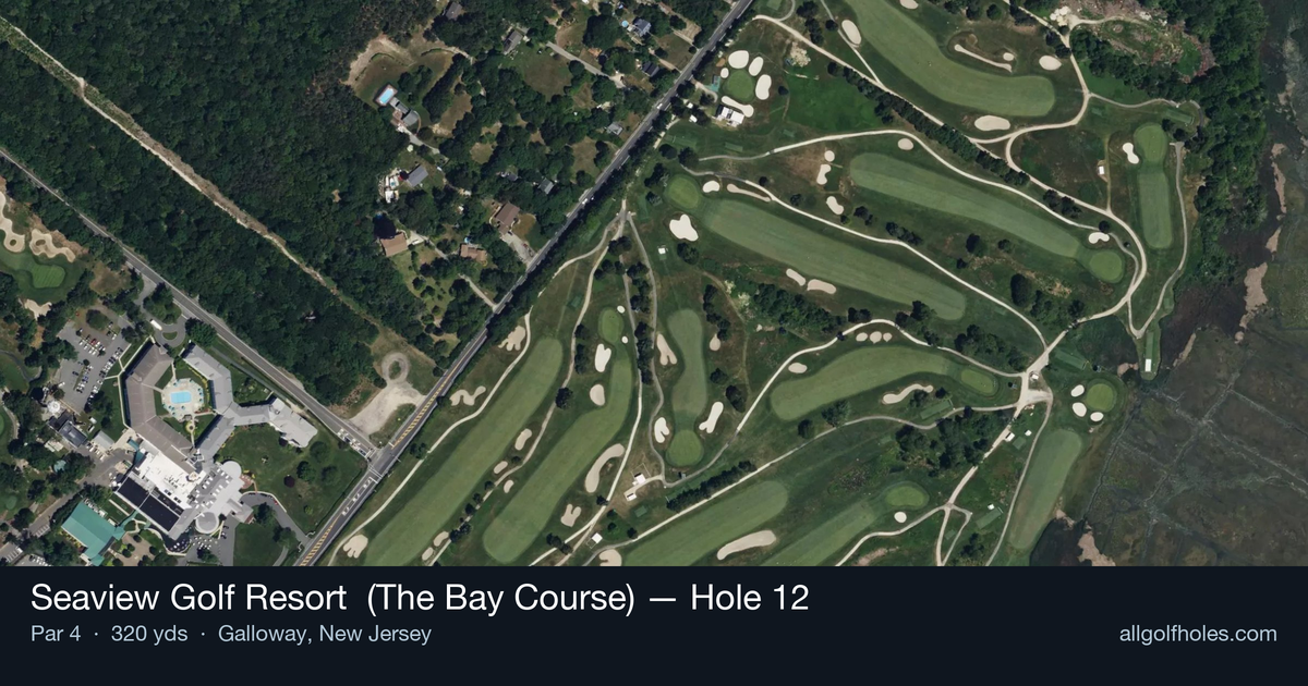 Hole 12 aerial at Seaview Golf Resort  (The Bay Course)