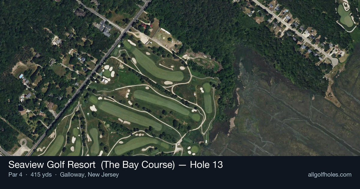 Hole 13 aerial at Seaview Golf Resort  (The Bay Course)