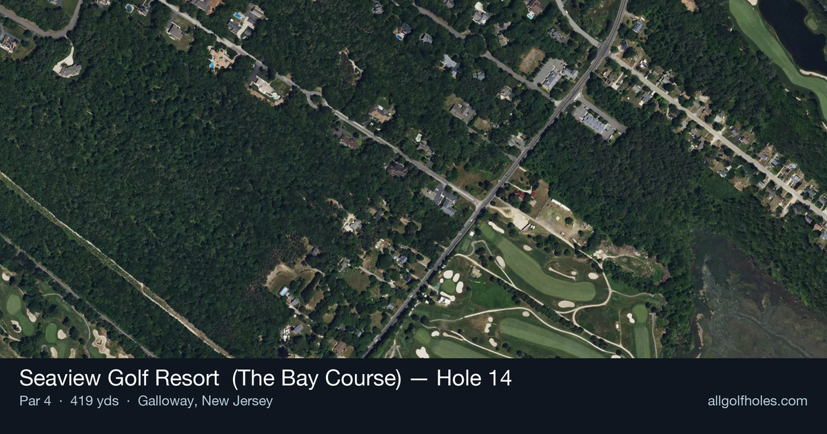 Hole 14 aerial at Seaview Golf Resort  (The Bay Course)