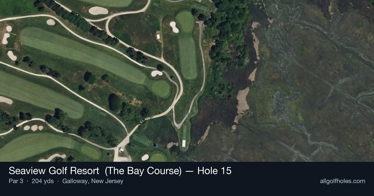 Hole 15 aerial at Seaview Golf Resort  (The Bay Course)