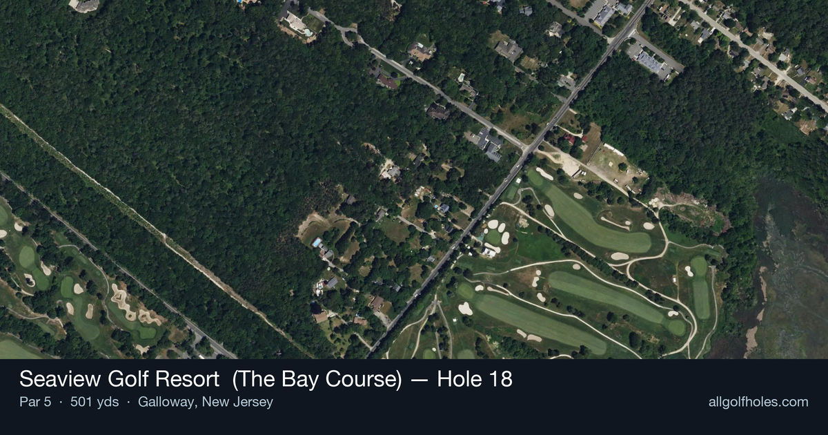Hole 18 aerial at Seaview Golf Resort  (The Bay Course)