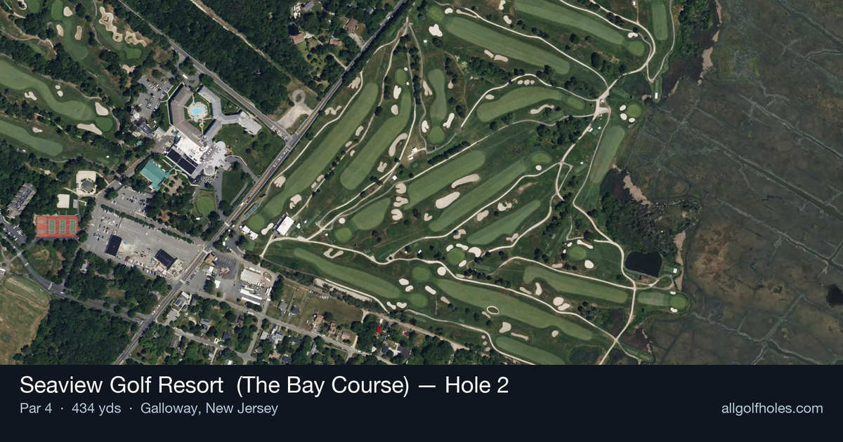 Hole 2 aerial at Seaview Golf Resort  (The Bay Course)