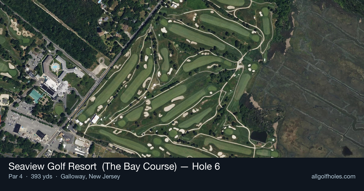 Hole 6 aerial at Seaview Golf Resort  (The Bay Course)