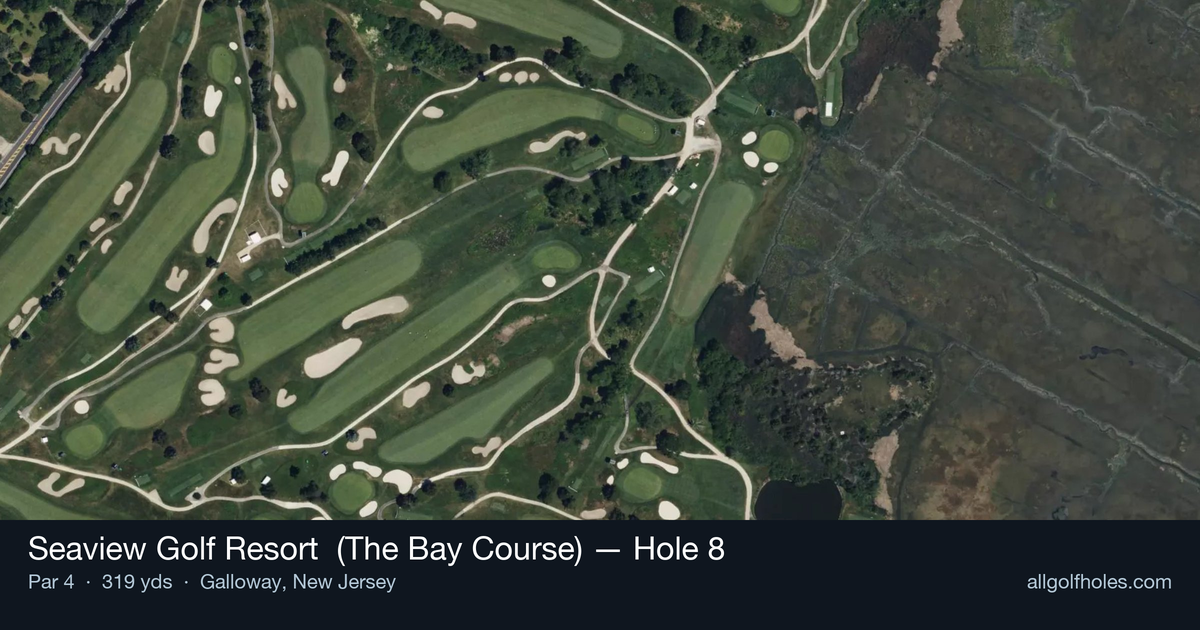 Hole 8 aerial at Seaview Golf Resort  (The Bay Course)