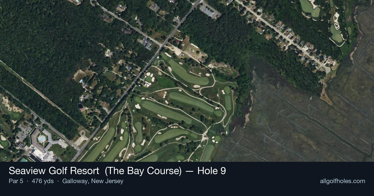 Hole 9 aerial at Seaview Golf Resort  (The Bay Course)