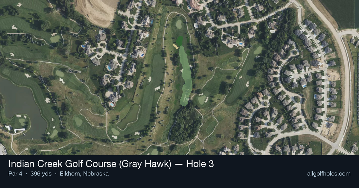 Hole 3 aerial at Indian Creek Golf Course (Gray Hawk)