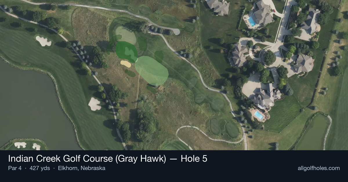 Hole 5 aerial at Indian Creek Golf Course (Gray Hawk)