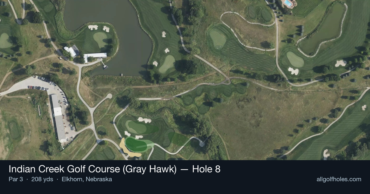 Hole 8 aerial at Indian Creek Golf Course (Gray Hawk)