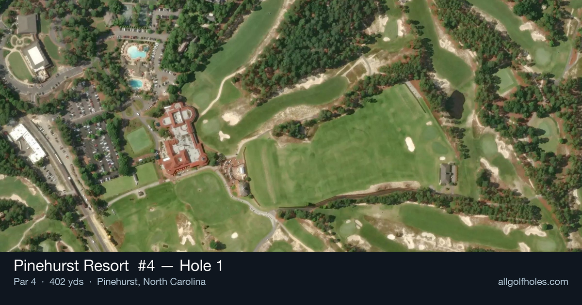 Hole 1 aerial at Pinehurst Resort #4