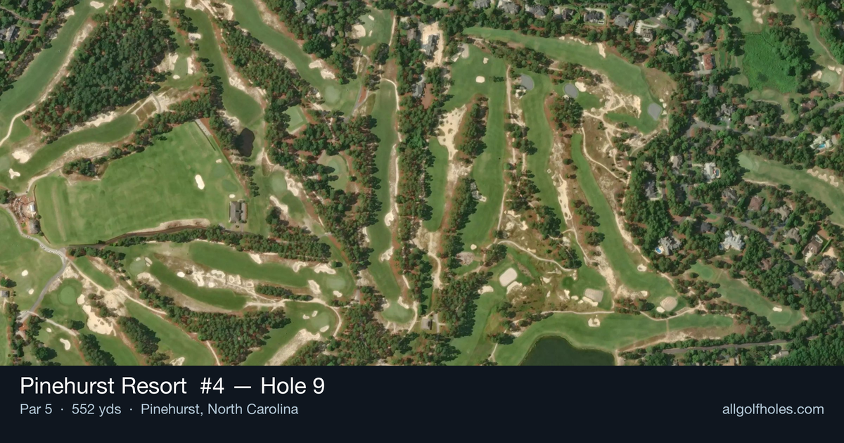 Hole 9 aerial at Pinehurst Resort #4