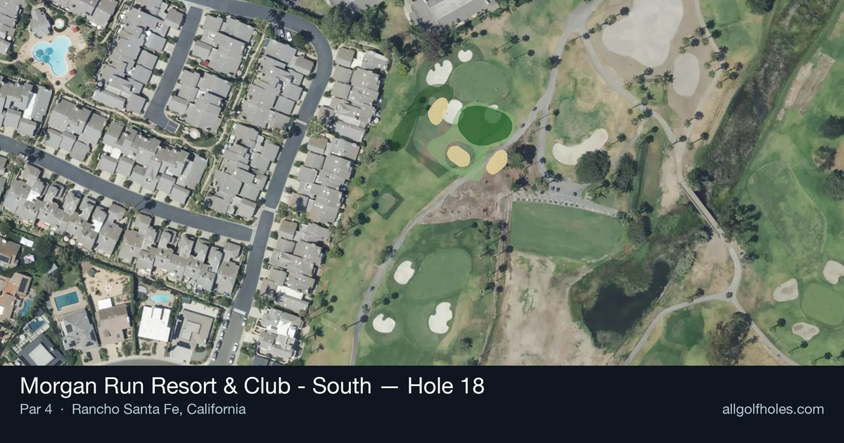 Hole 18 aerial at Morgan Run Resort & Club - South