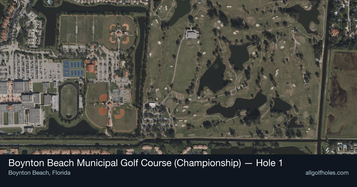 Hole 1 aerial at Boynton Beach Municipal Golf Course (Championship)