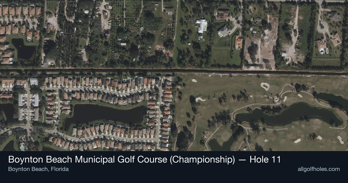 Hole 11 aerial at Boynton Beach Municipal Golf Course (Championship)