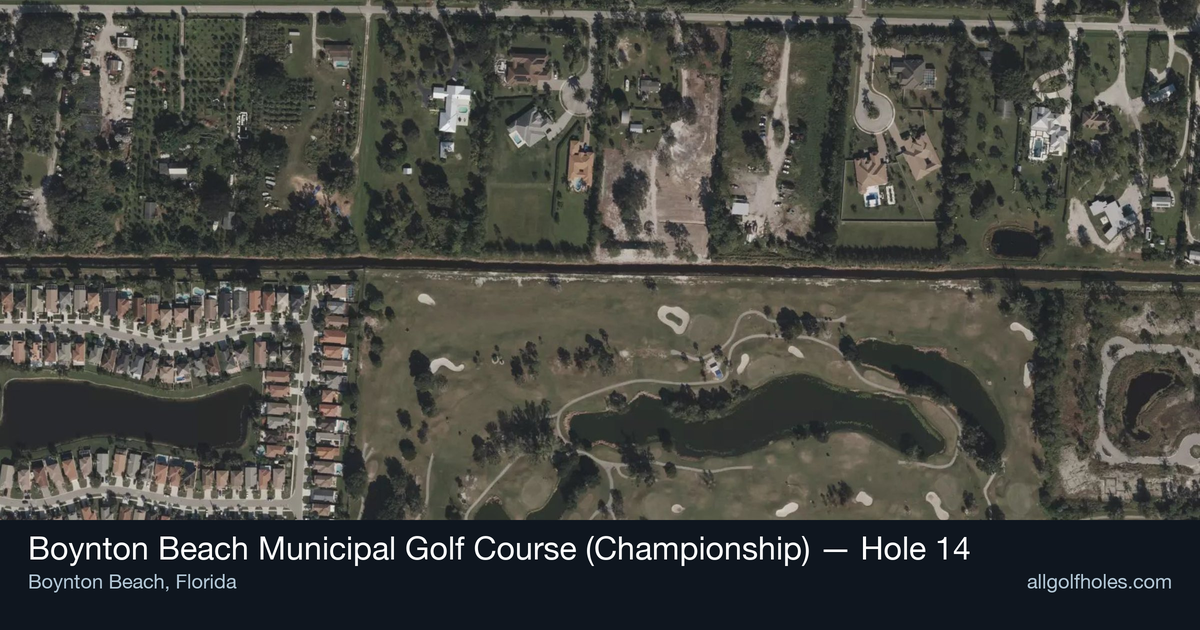 Hole 14 aerial at Boynton Beach Municipal Golf Course (Championship)