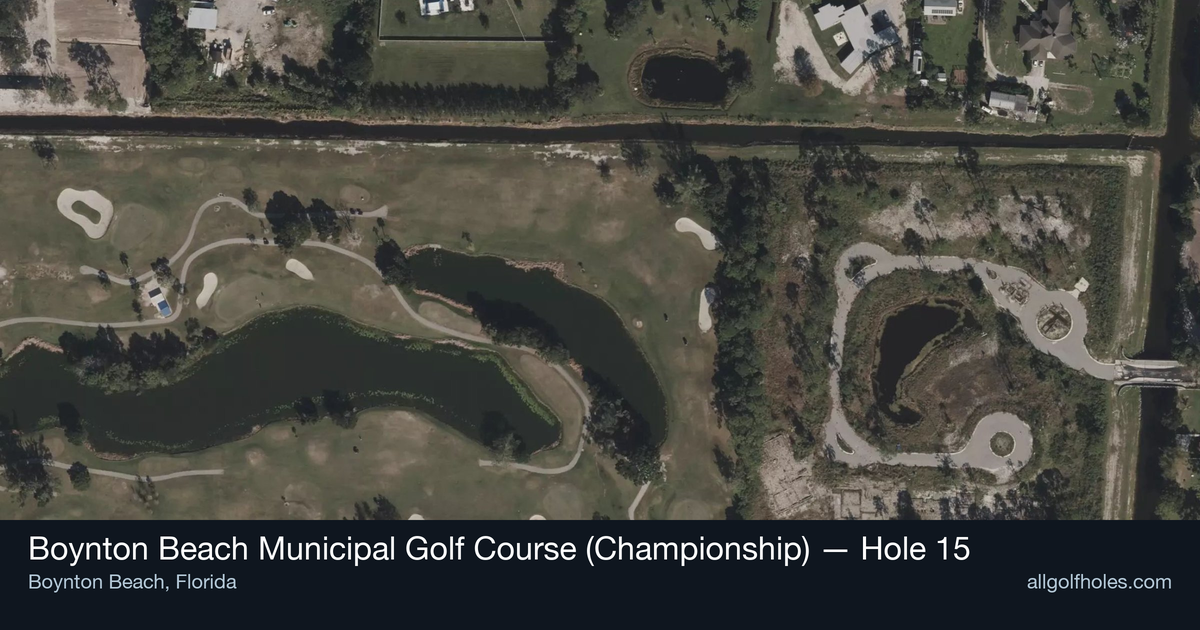 Hole 15 aerial at Boynton Beach Municipal Golf Course (Championship)