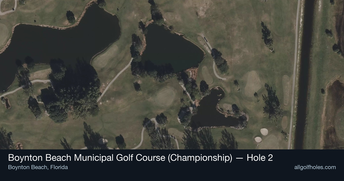 Hole 2 aerial at Boynton Beach Municipal Golf Course (Championship)