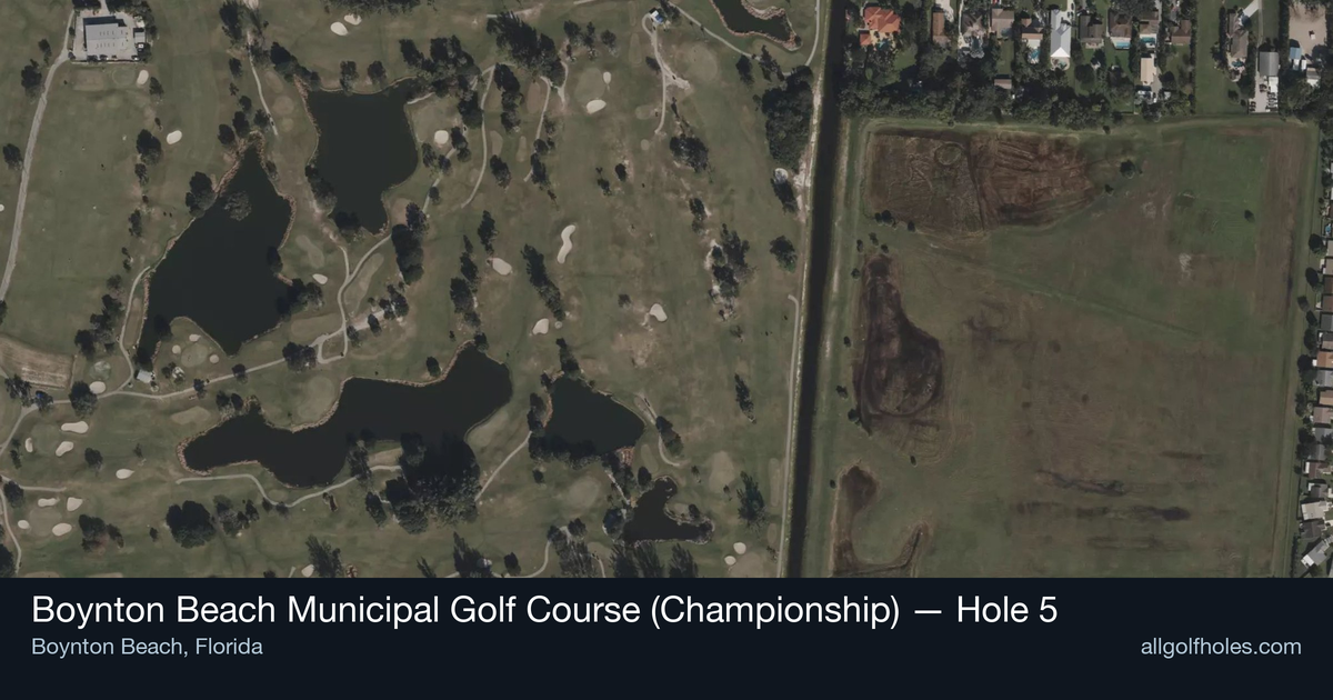 Hole 5 aerial at Boynton Beach Municipal Golf Course (Championship)